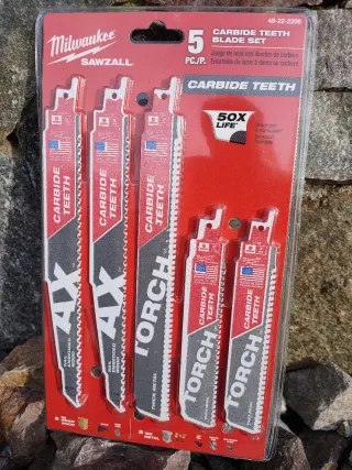 Milwaukee Sawzall Lame Carburo 5pz