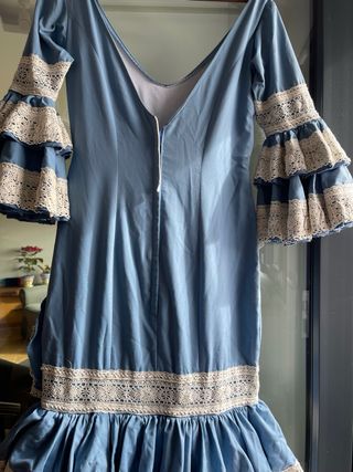 Traje Flamenca Azul Hecho a Mano