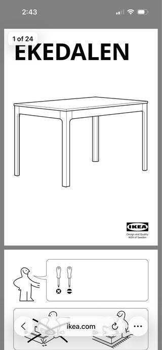 Mesa extensible EKEDALEN IKEA madera