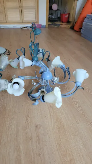 Lámparas forja florales