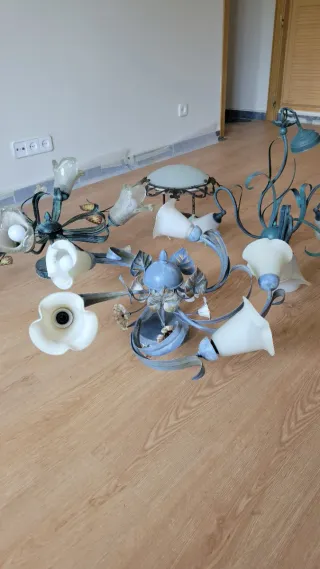 Lámparas forja florales