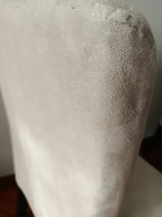 4 Sillas Salón Funda Beige ante y patas  Madera
