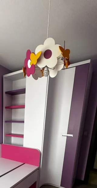 Lámpara infantil flores y mariposas