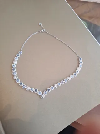Gargantilla Swarovski Azul y Plateada