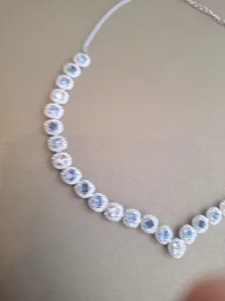 Gargantilla Swarovski Azul y Plateada