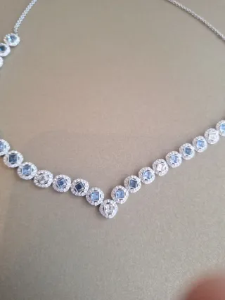 Gargantilla Swarovski Azul y Plateada