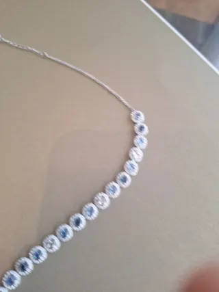 Gargantilla Swarovski Azul y Plateada