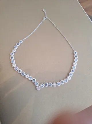 Gargantilla Swarovski Azul y Plateada