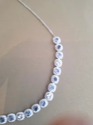 Gargantilla Swarovski Azul y Plateada