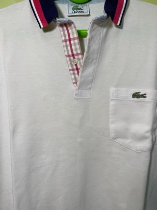 Polo Lacoste Vintage Blanco XL.