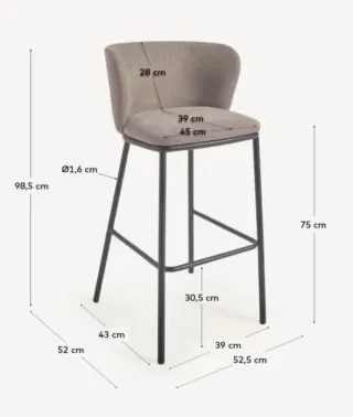 Taburete de bar Kave Home