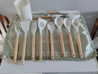 Set Mestoli Cucina Silicone e Legno