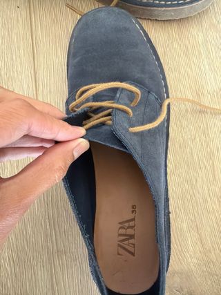 Zapatos niño ante azul Zara Talla 38