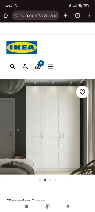 Puerta armario Ikea Bergsbo blanca 50x229