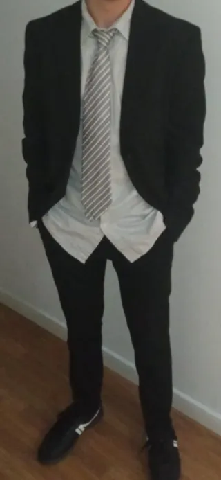 Chaqueta Traje Hombre Zara Slim Fit Negra