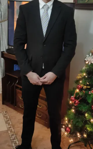 Chaqueta Traje Hombre Zara Slim Fit Negra