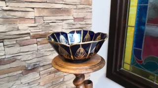 Cuenco Recomar azul y dorado