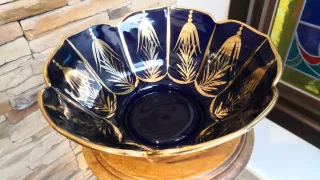 Cuenco Recomar azul y dorado