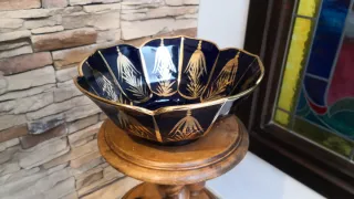 Cuenco Recomar azul y dorado