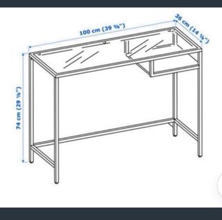 Recibidor metal y cristal negro