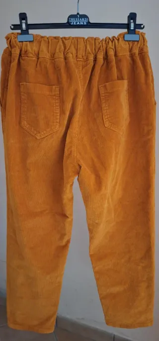 Pantaloni arancioni in velluto a coste elasticizza