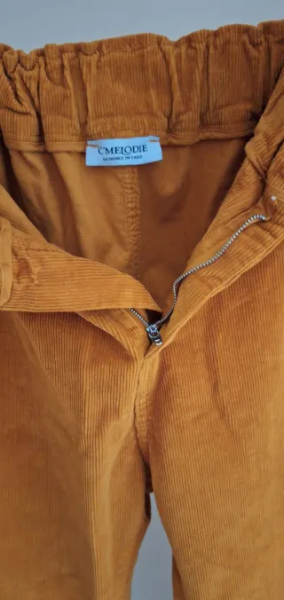 Pantaloni arancioni in velluto a coste elasticizza