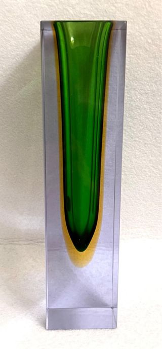 Vaso Murano F. Poli Sommerso Verde