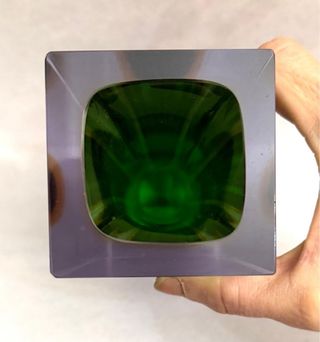 Vaso Murano F. Poli Sommerso Verde