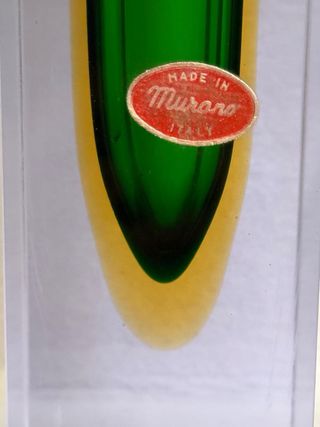 Vaso Murano F. Poli Sommerso Verde