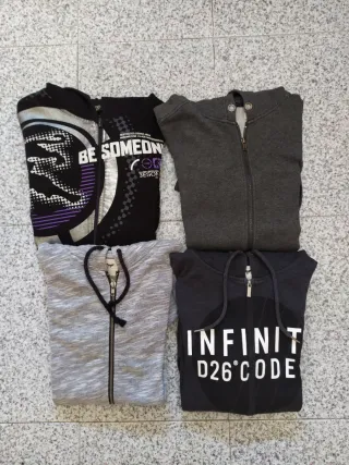 4 chaquetas con capucha T 14-16 años