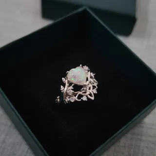 Anillo Corazón Plata Ópalo