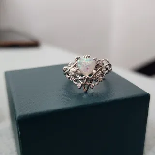 Anillo Corazón Plata Ópalo