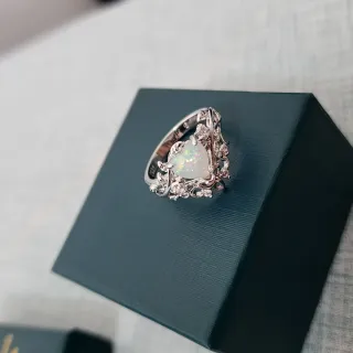 Anillo Corazón Plata Ópalo