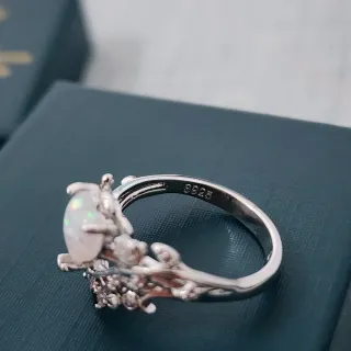 Anillo Corazón Plata Ópalo