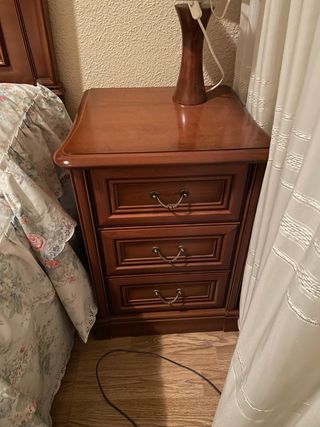 Cama 135 cm Madera con mesilla de noche a juego