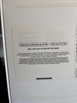 Mac Mini M2 8GB/512GB Plata