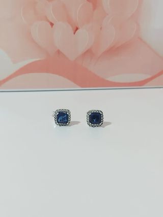 Pendientes Pandora Cuadrados Azul Plata