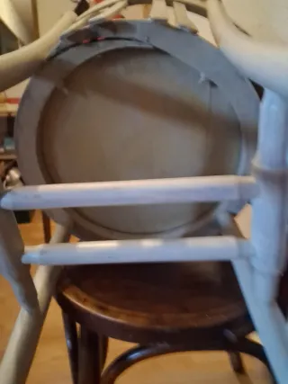 3 Sillas Antiguas de Madera y Piel