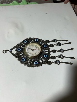 Reloj Bronce Ojos Turcos Suerte Antiguo