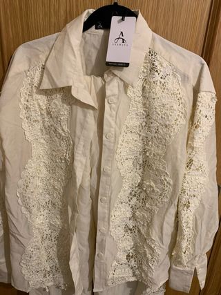 Traje Anewsta Beige/Blanco Encaje