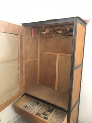 Armario madera espejo cajones