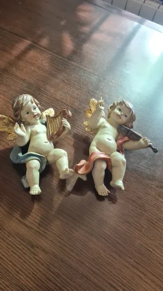 Pareja Ángeles Músicos Decoración Pared