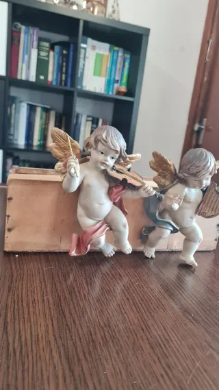 Pareja Ángeles Músicos Decoración Pared