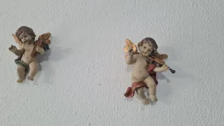 Pareja Ángeles Músicos Decoración Pared