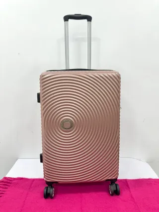 Maleta mediana rosa con ruedas