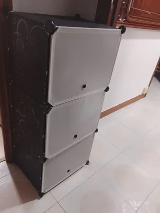 Mueble organizador blanco 3 cubos