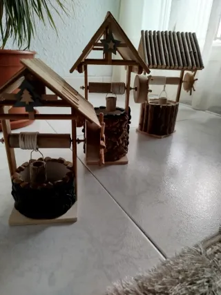 3 Fontane Decorative in Legno Rustico