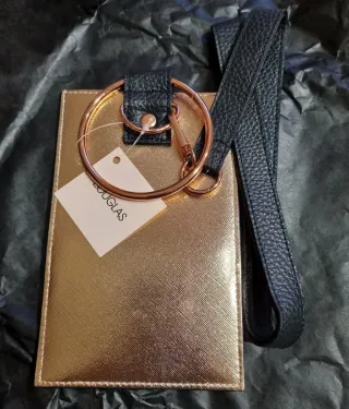 Porta cellulare e carte Douglas oro/nero