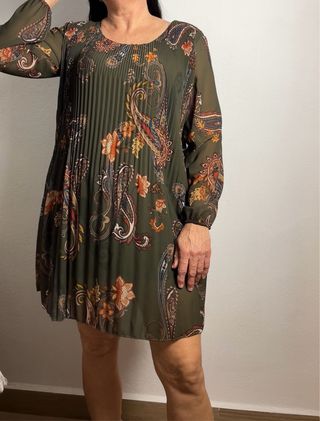 Vestido verde estampado