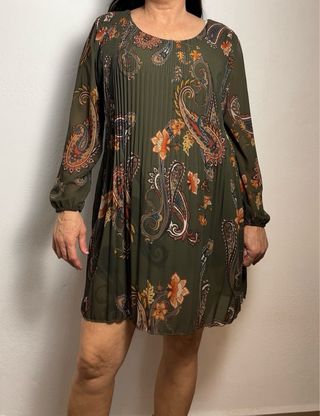 Vestido verde estampado